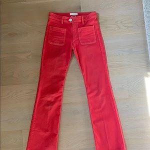 Isabel Marant Etoile Red Patch Pocket Jeans